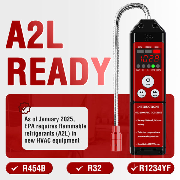 Refrigerant Leak Detector, Aprvtio WJL-6000PRO Combine PPM Freon & Com