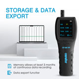 Carefor CF-60 PP Portable Air Quality Monitor  with Data Report, Air Pollution Monitor Detect Pollen CO2, PM2.5, PM1.0, TVOC, CO, HCHO, Temperature, Humidity