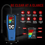 HVAC Refrigerant Leak Detector, ALD-200 Freon Leak Detector, Rechargeable Freon Sniffer Halogen Combustible Gas Leak Detector 16-Inch Sensor Probes with Loud Alarm,for R134A R410A R22 R600A R454B