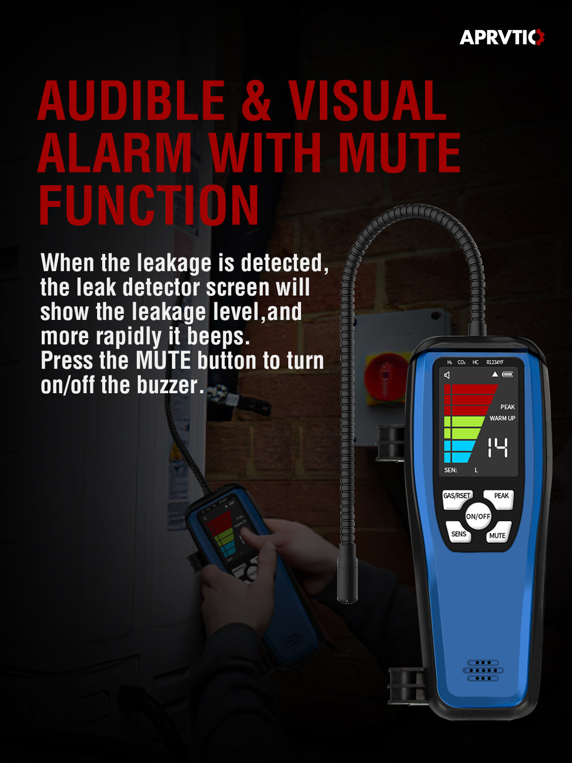 Aprvtio ALD-200 HP Refrigerant Leak Detector for Air Source Heat Pumps
