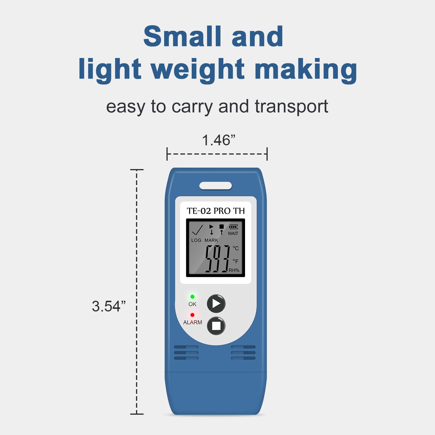 TE-02 PRO TH Temperature Humidity Data Logger, Multi-Use USB Temperature Recorder with 32000 Readings Vaccine Fridge Auto PDF & CSV Reports, LED Alert Indicator, Calibration Certified