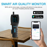 Carefor CF-60 PP Portable Air Quality Monitor  with Data Report, Air Pollution Monitor Detect Pollen CO2, PM2.5, PM1.0, TVOC, CO, HCHO, Temperature, Humidity