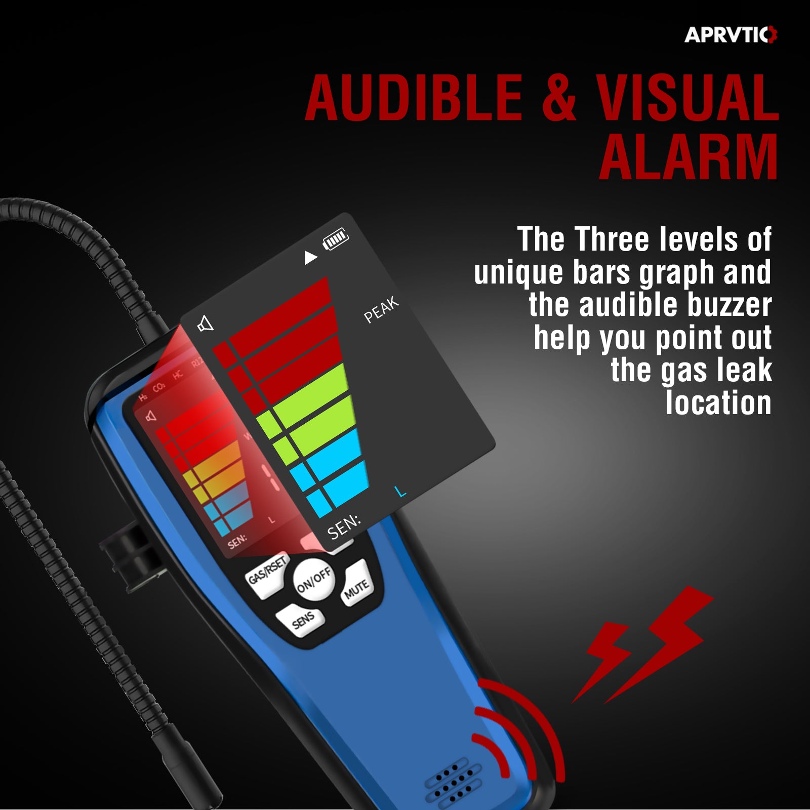 Aprvtio ALD-200  AC Refrigerant Leak Detector for HVAC, Car, Refrigerator