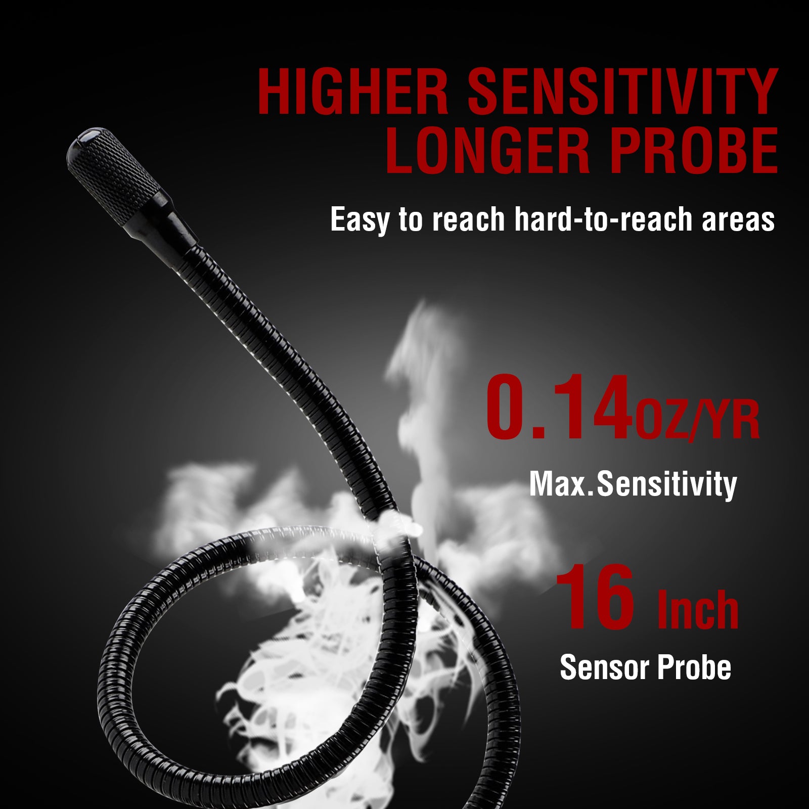 HVAC Refrigerant Leak Detector, ALD-200 Freon Leak Detector, Rechargeable Freon Sniffer Halogen Combustible Gas Leak Detector 16-Inch Sensor Probes with Loud Alarm,for R134A R410A R22 R600A R454B