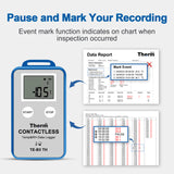 TE-B3 TH Wireless Temperature Humidity Data Logger with LCD Display, ±0.3℃ Accuracy, Auto PDF CSV Report, Compare Multi-Devices Data