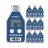 Spro-T 10PCS Single-use Temperature Recorder Data Logger PDF and CSV Report