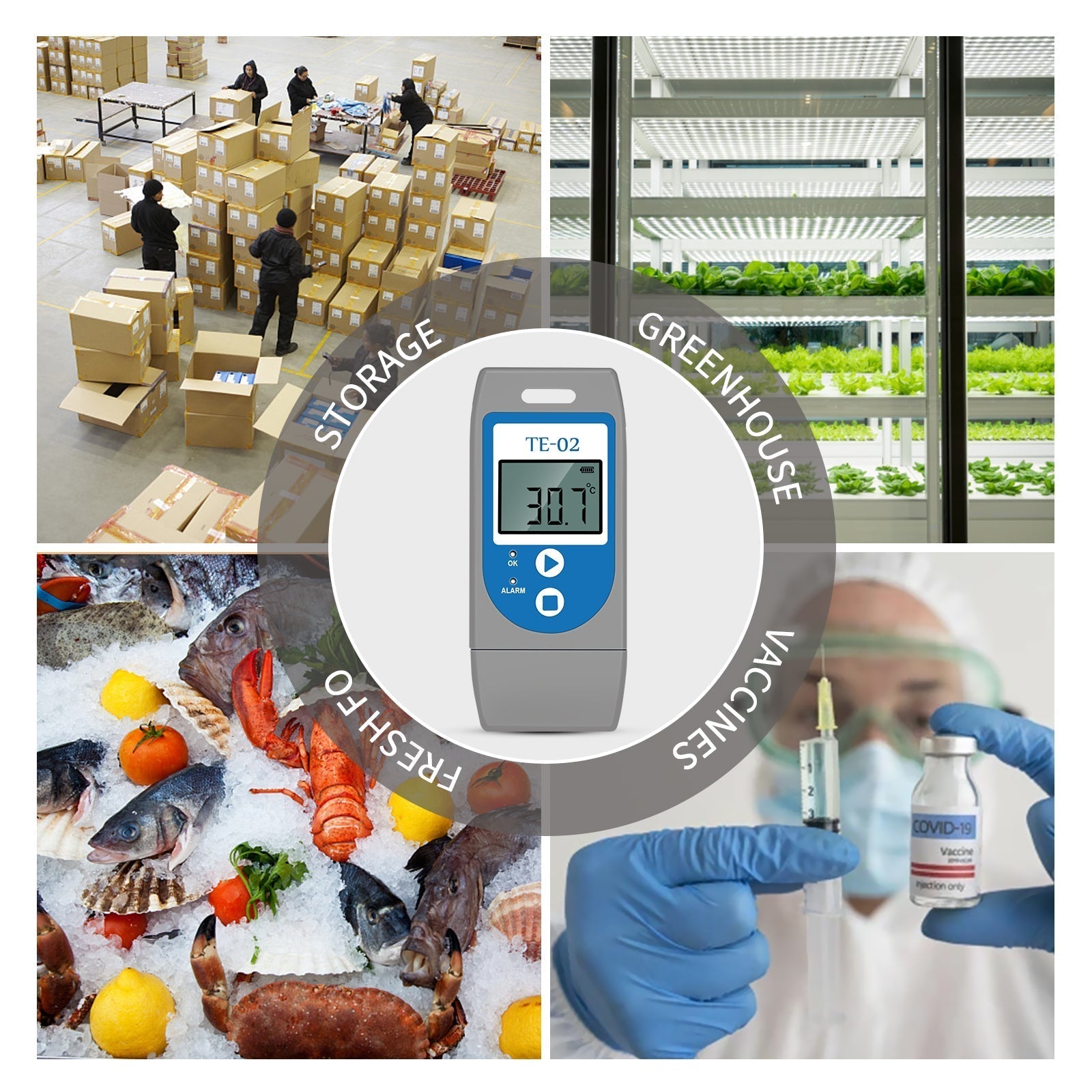 Aprvtio TE-02 50PCS Temperature Data logger Reusable with Auto PDF Report -30°C ~+60°C