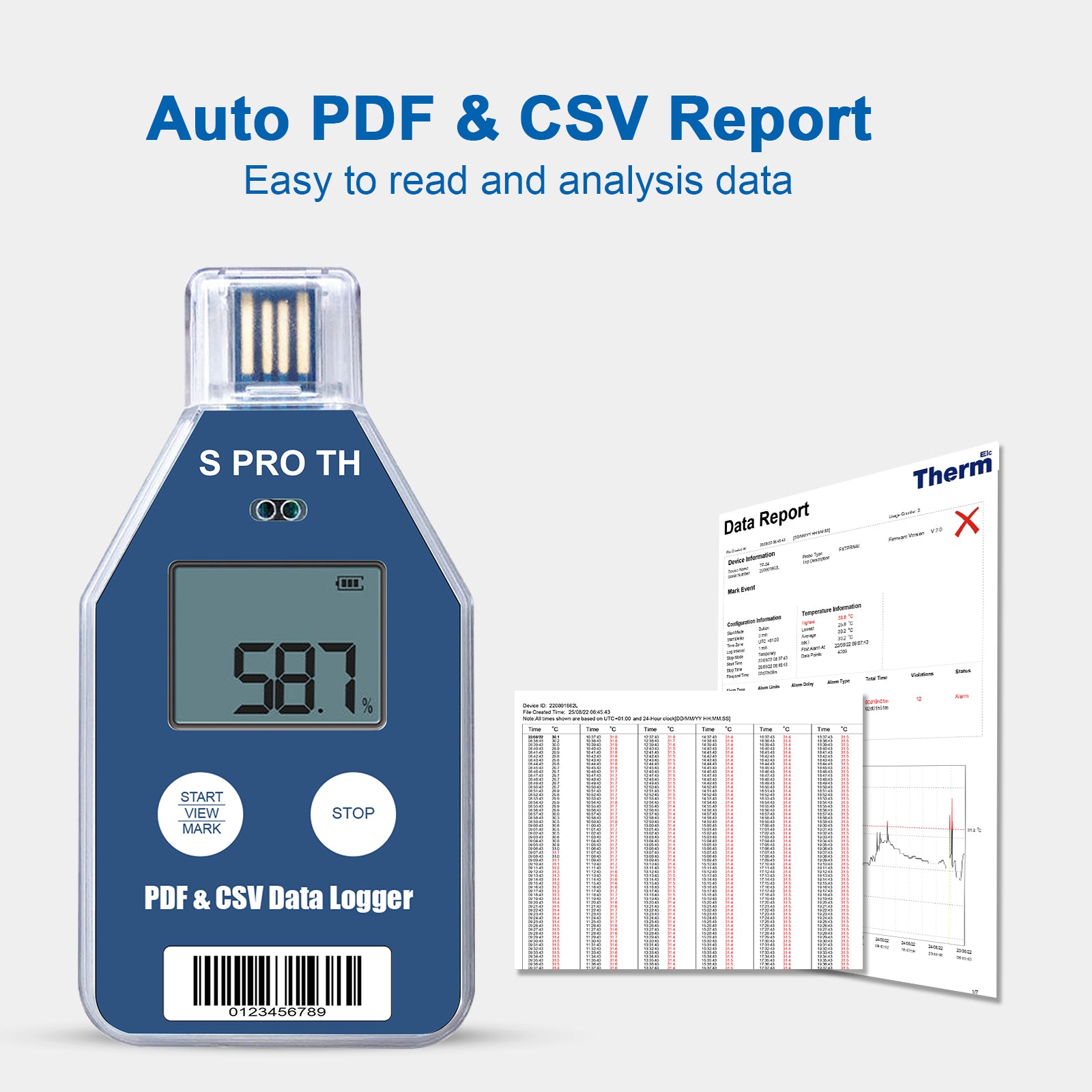 Spro-TH Single Use Temperature And Humidity Data Logger with LCD display, Contact us for Quote