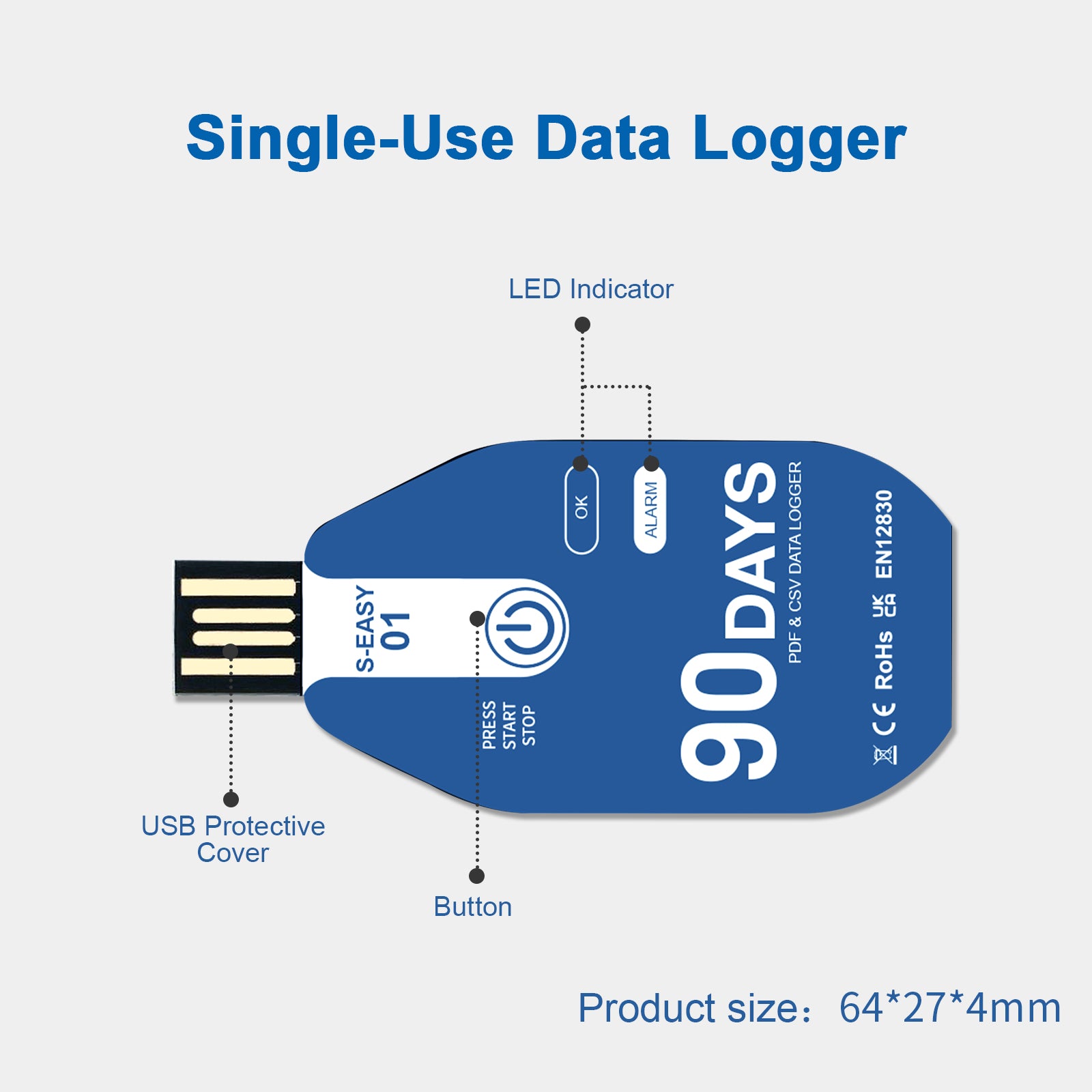 S-EASY 01 USB Single Use Data Logger for Cold Chian Transportation 10PCS