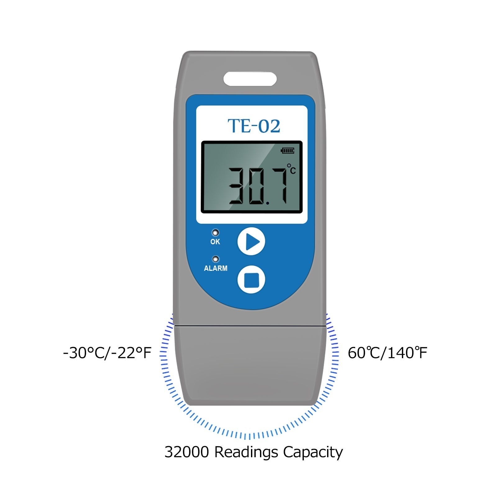 Aprvtio TE-02 50PCS Temperature Data logger Reusable with Auto PDF Report -30°C ~+60°C