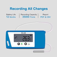TE-04 Probe CSV&PDF USB Reusable Temperature Data Logger External Probe -22℉~158℉ Pre-order