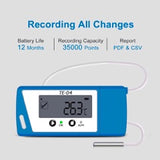 TE-04 Probe CSV&PDF USB Reusable Temperature Data Logger External Probe -22℉~158℉ Pre-order