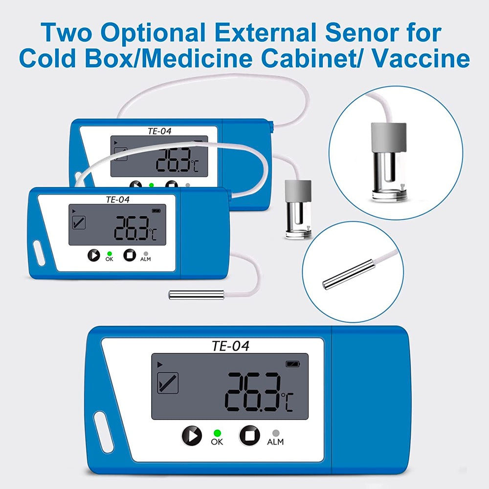 TE-04 PDF&CSV Temperature Logger, Plug and Play, Audible alarm, Large Display Pre-order