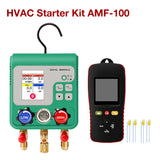 APRVTIO HVAC Starter Kit – AC Service Tool Set with Manifold Gauge & K-Type Thermometer