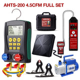 Air Conditioner Installation Tool Kit – HVAC AC Service Set with Refrigerant Leak Detector, Refrigerant Scale, K-Type Thermometer, Digital Manifold Gauge Set & Vacuum Pump