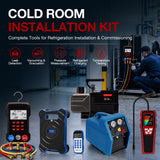 APRVTIO Cold Room Installation Complete Digital Set – Walk-In Cooler Refrigeration Kit with Digital Manifold, Leak Detector, Scale, Vacuum Pump & Recovery Machine