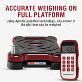 VAC refrigerant recovery scale with 220 lb capacity and overload alarm protection