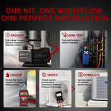 Air Conditioner Installation Tool Kit – HVAC AC Service Set with Refrigerant Leak Detector, Refrigerant Scale, K-Type Thermometer, Digital Manifold Gauge Set & Vacuum Pump