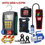 Air Conditioner Installation Tool Kit – HVAC AC Service Set with Refrigerant Leak Detector, Refrigerant Scale, K-Type Thermometer, Digital Manifold Gauge Set & Vacuum Pump
