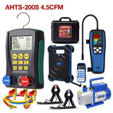 Air Conditioner Installation Tool Kit – HVAC AC Service Set with Refrigerant Leak Detector, Refrigerant Scale, K-Type Thermometer, Digital Manifold Gauge Set & Vacuum Pump