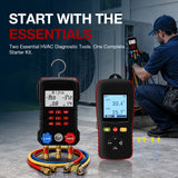 APRVTIO HVAC Starter Kit – AC Service Tool Set with Manifold Gauge & K-Type Thermometer