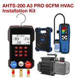 APRVTIO A3 HVAC Tool Kit – Complete Professional AC Refrigeration Service Set with Digital Manifold Gauge, Recovery Machine, Vacuum Pump, Refrigerant Scale, Leak Detector & K-Type Thermometer