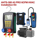 APRVTIO A3 HVAC Tool Kit – Complete Professional AC Refrigeration Service Set with Digital Manifold Gauge, Recovery Machine, Vacuum Pump, Refrigerant Scale, Leak Detector & K-Type Thermometer