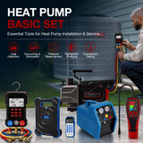 APRVTIO Heat Pump Basic Set – HVAC Installation & Service Kit with Digital Manifold, Refrigerant Leak Detector, Refrigerant Scale, Vacuum Pump & Recovery Machine