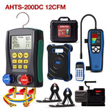 Air Conditioner Installation Tool Kit – HVAC AC Service Set with Refrigerant Leak Detector, Refrigerant Scale, K-Type Thermometer, Digital Manifold Gauge Set & Vacuum Pump