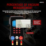 Digital HVAC Gauge, Aprvtio AMF-300 AC Manifold Gauge Set with 3000PSI Hoses and 2 Wired Temperature Clamp Probes, Refrigerant Gauges for Automotive HVAC System HVAC Tools Kit R134a R22 R12 R454B