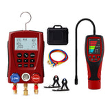 APRVTIO Air Condition Basic Set – Digital Manifold Gauge & Refrigerant Leak Detector Kit for HVAC AC Installation, Maintenance & Leak Detection
