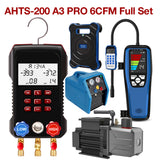 APRVTIO A3 HVAC Tool Kit – Complete Professional AC Refrigeration Service Set with Digital Manifold Gauge, Recovery Machine, Vacuum Pump, Refrigerant Scale, Leak Detector & K-Type Thermometer