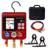 Digital Manifold Gauge Set, HVAC Pressure and Air Tightness Test Gauges, Refrigerant AC Gauges with 3 Hoses, for R22/R410A/R134A Refrigerant Recharge Kit