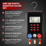 APRVTIO Air Condition Basic Set – Digital Manifold Gauge & Refrigerant Leak Detector Kit for HVAC AC Installation, Maintenance & Leak Detection