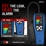 Aprvtio ALD-200 AC Refrigerant Leak Detector, A1 A2L A3 Refrigerants Compatible 16-Inch Sensor Probes with Loud Alarm, Rechargeable HVAC Leak Detection Kit for R32 R454B