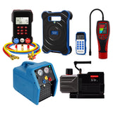 Aprvtio AHTS-200 PRO DC 12CFM Air Conditioning Service Tool Set with Digital Manifold with Horse, Temperature Clamps, DC 12CFM Dual Stage Vacuum Pump, Refrigerant Leak Detector, Recovery Machine, Bluetooth Refrigerant Scale（Pre-order)