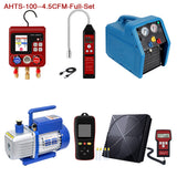 APRVTIO Air Condition installation Complete Digital Set AHTS-100 Series, with Refrigerant Leak Detector, Digital Manifold Gauge, Refrigerant Scale, Recovery Machine & Vacuum Pump