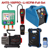 APRVTIO Cold Room Installation Kit – Complete Refrigeration Service Set with Refrigerant Leak Detector, Digital Manifold, Refrigerant Scale, Recovery Machine, K-type Thermometer and Vacuum Pump