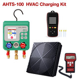APRVTIO HVAC Charging Kit – Refrigerant Charging Tool Set with Manifold Gauge, Refrigerant Scale & K-Type Thermometer