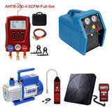 APRVTIO Air Condition installation Complete Digital Set AHTS-200 Series, with Refrigerant Leak Detector, Digital Manifold Gauge, Refrigerant Scale, Recovery Machine & Vacuum Pump
