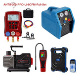 APRVTIO Air Condition installation Complete Digital Set AHTS-200 Series, with Refrigerant Leak Detector, Digital Manifold Gauge, Refrigerant Scale, Recovery Machine & Vacuum Pump