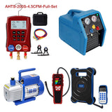 APRVTIO Air Condition installation Complete Digital Set AHTS-200 Series, with Refrigerant Leak Detector, Digital Manifold Gauge, Refrigerant Scale, Recovery Machine & Vacuum Pump