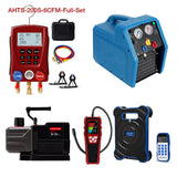 APRVTIO Air Condition installation Complete Digital Set AHTS-200 Series, with Refrigerant Leak Detector, Digital Manifold Gauge, Refrigerant Scale, Recovery Machine & Vacuum Pump