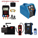 APRVTIO Air Condition installation Complete Digital Set AHTS-300 Series, with Refrigerant Leak Detector, Digital Manifold Gauge, Refrigerant Scale, K-Type Thermometer, Recovery Machine & Vacuum Pump