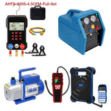 APRVTIO Air Condition installation Complete Digital Set AHTS-300 Series, with Refrigerant Leak Detector, Digital Manifold Gauge, Refrigerant Scale, K-Type Thermometer, Recovery Machine & Vacuum Pump