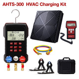 APRVTIO HVAC Charging Kit – Refrigerant Charging Tool Set with Manifold Gauge, Refrigerant Scale & K-Type Thermometer