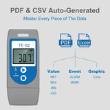  Temperature data logger supporting CSV data export