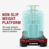 Durable metal refrigerant scale with rubber coated platform for stable HVAC service use