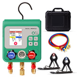 Digital Manifold Gauge Set, HVAC Pressure and Air Tightness Test Gauges, Refrigerant AC Gauges with 3 Hoses, for R22/R410A/R134A Refrigerant Recharge Kit