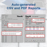 Temperature data logger with automatic PDF report generation